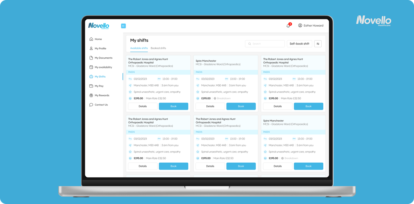 nurse scheduling software user interface