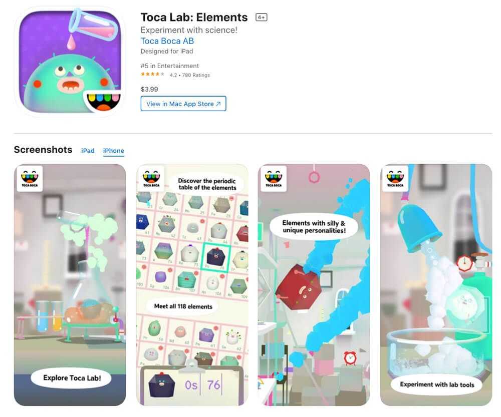 Experiment app for children