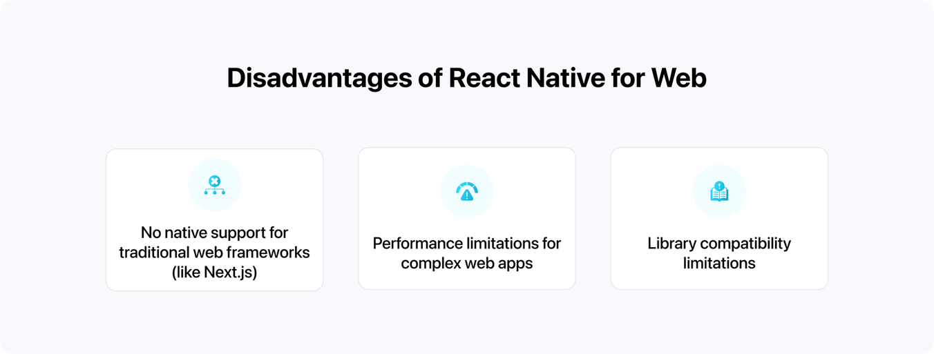 disadvantages of react native web development