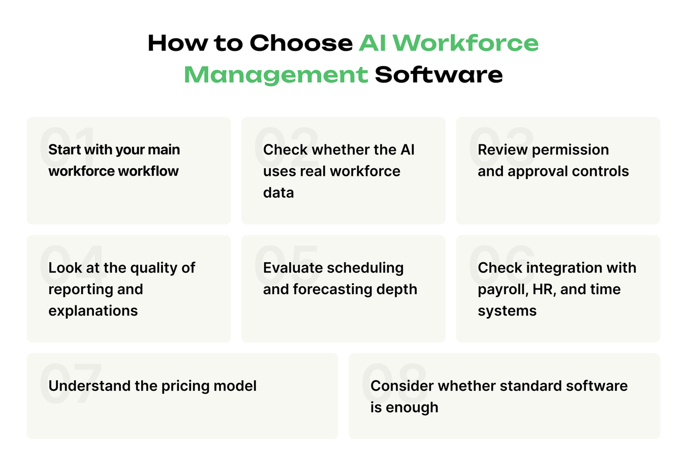 how to choose ai workforce management software