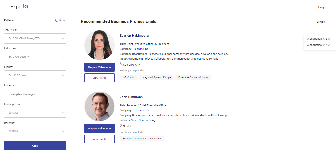 Develop B2B platform: ExpoIQ Use Case