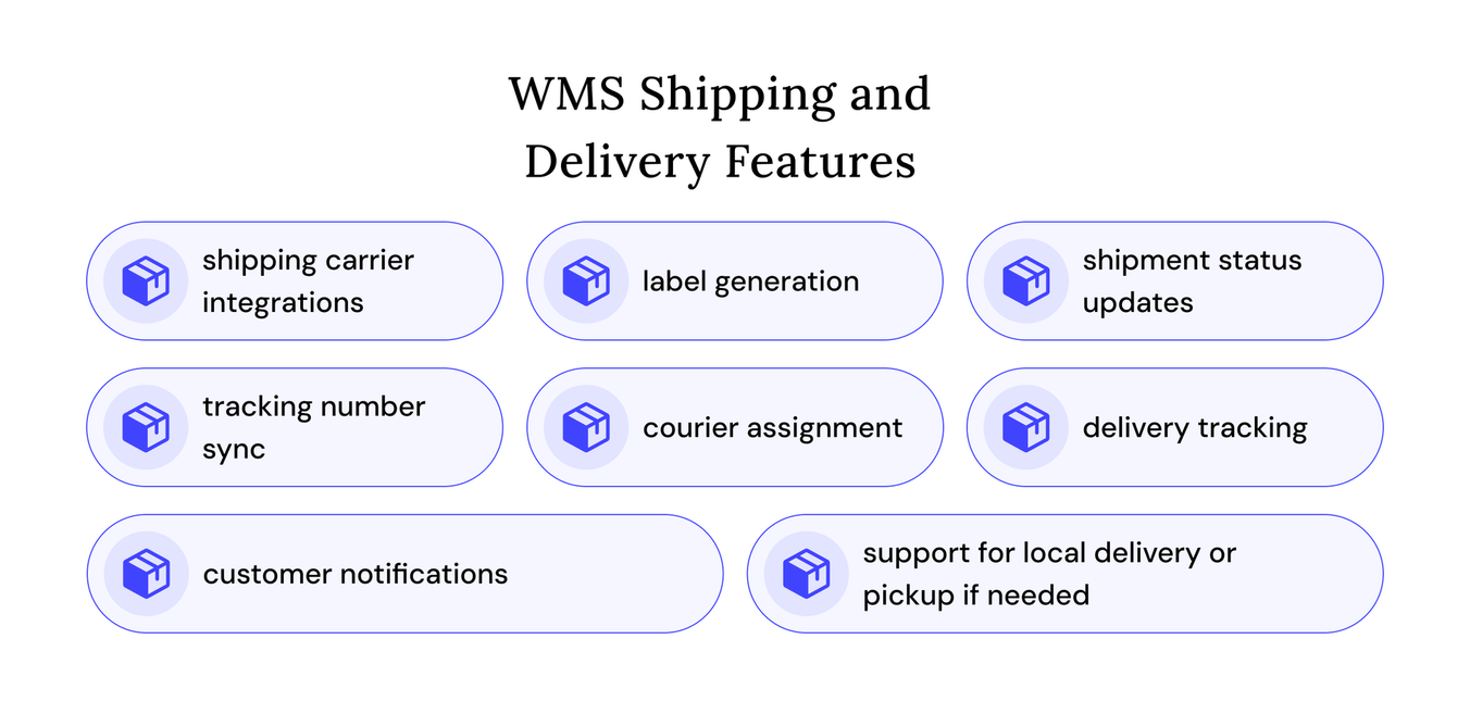 wms shipping and delivery features