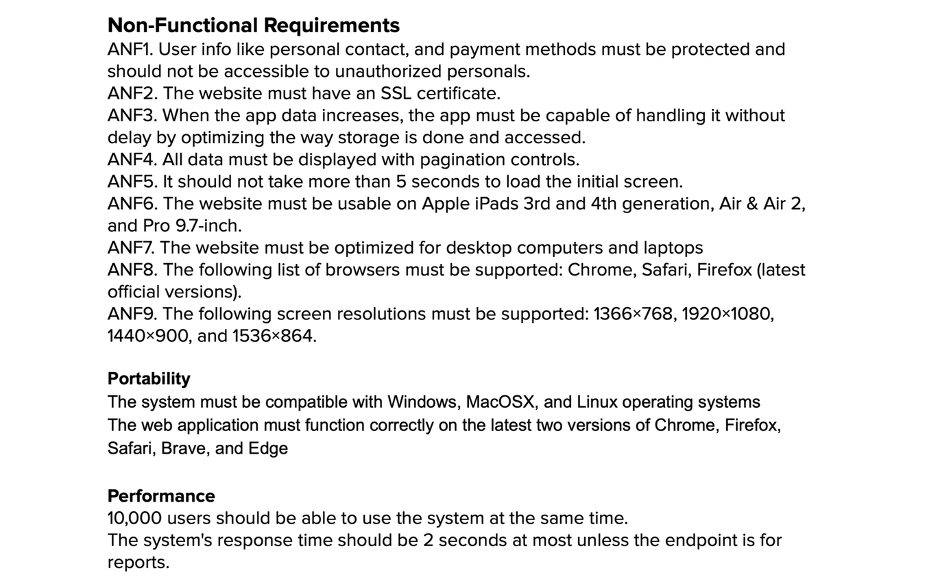 non-functional requirements