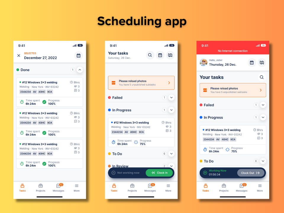 Custom Field Service Management App - Scheduling Tool