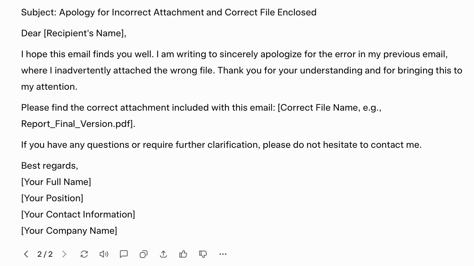 Grok email writing output