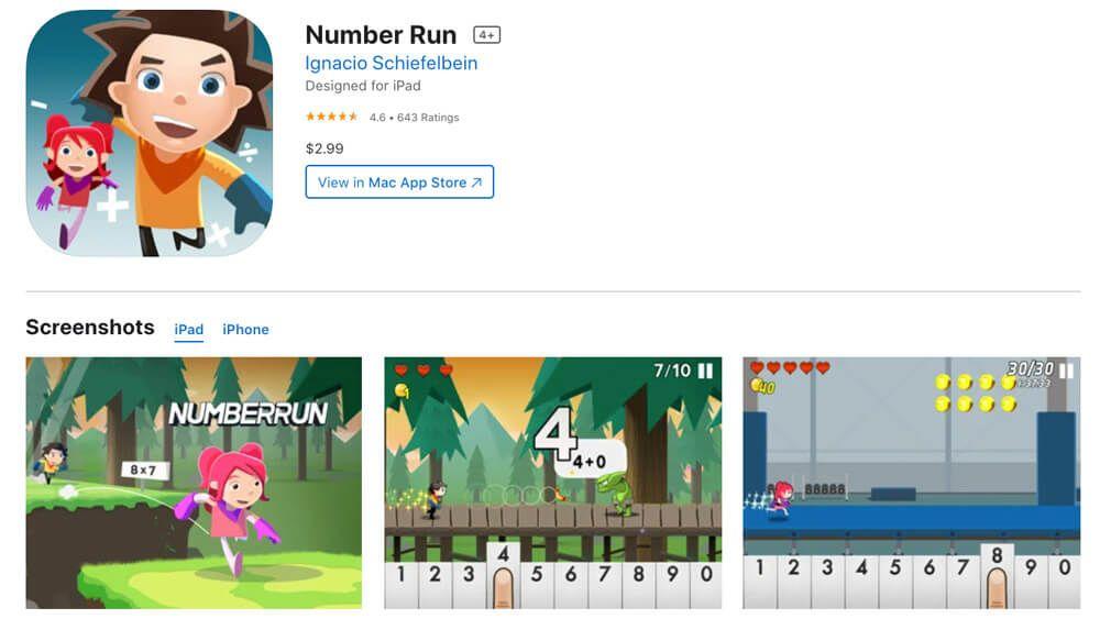 Number run: educational games for kids development