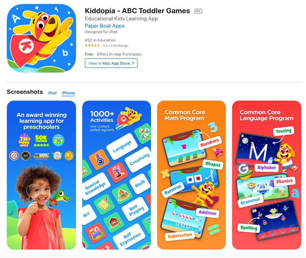 Find out children's apps