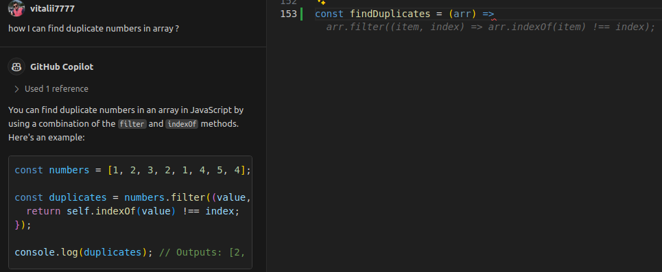 Finding duplicates with GitHub Copilot