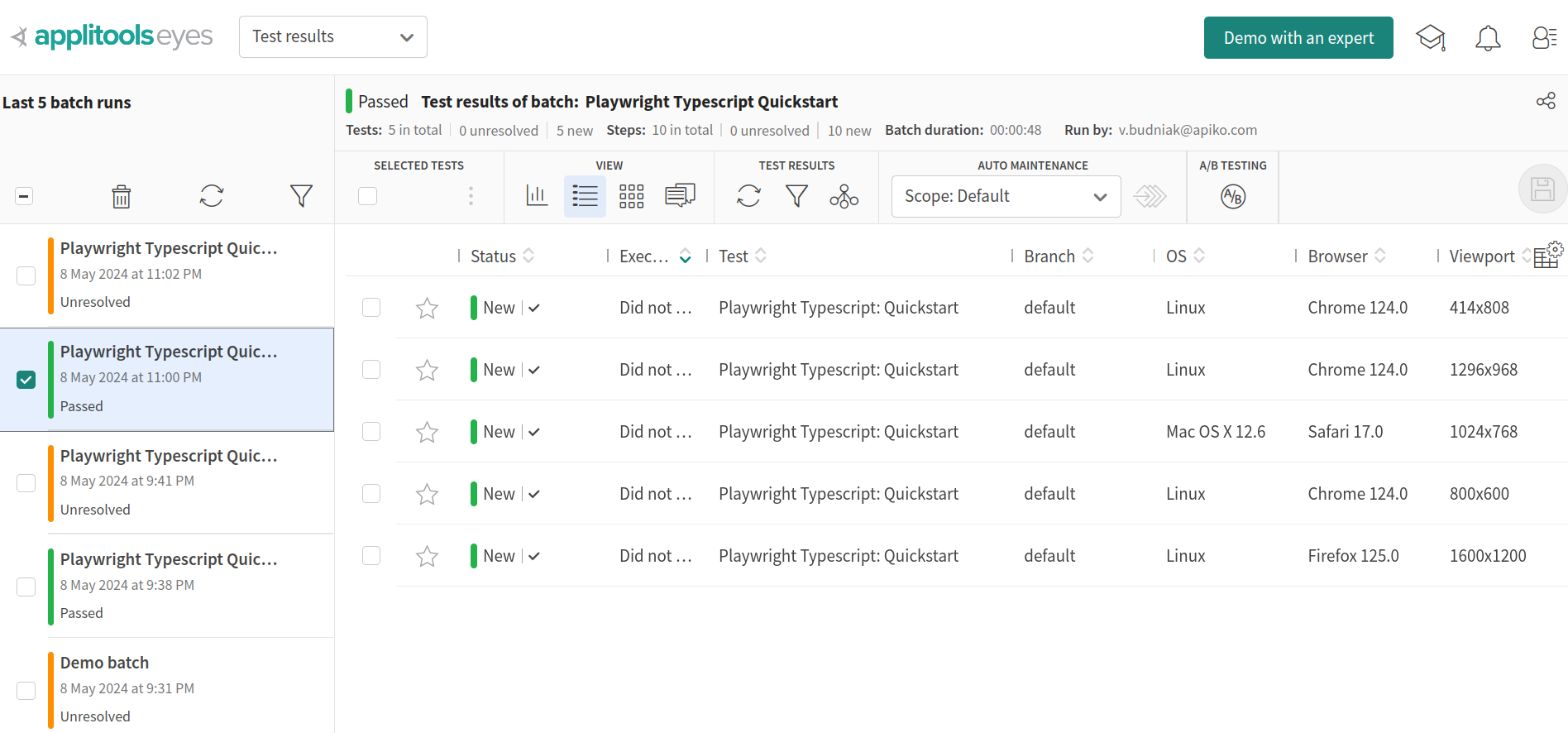 cross-platform testing applitools