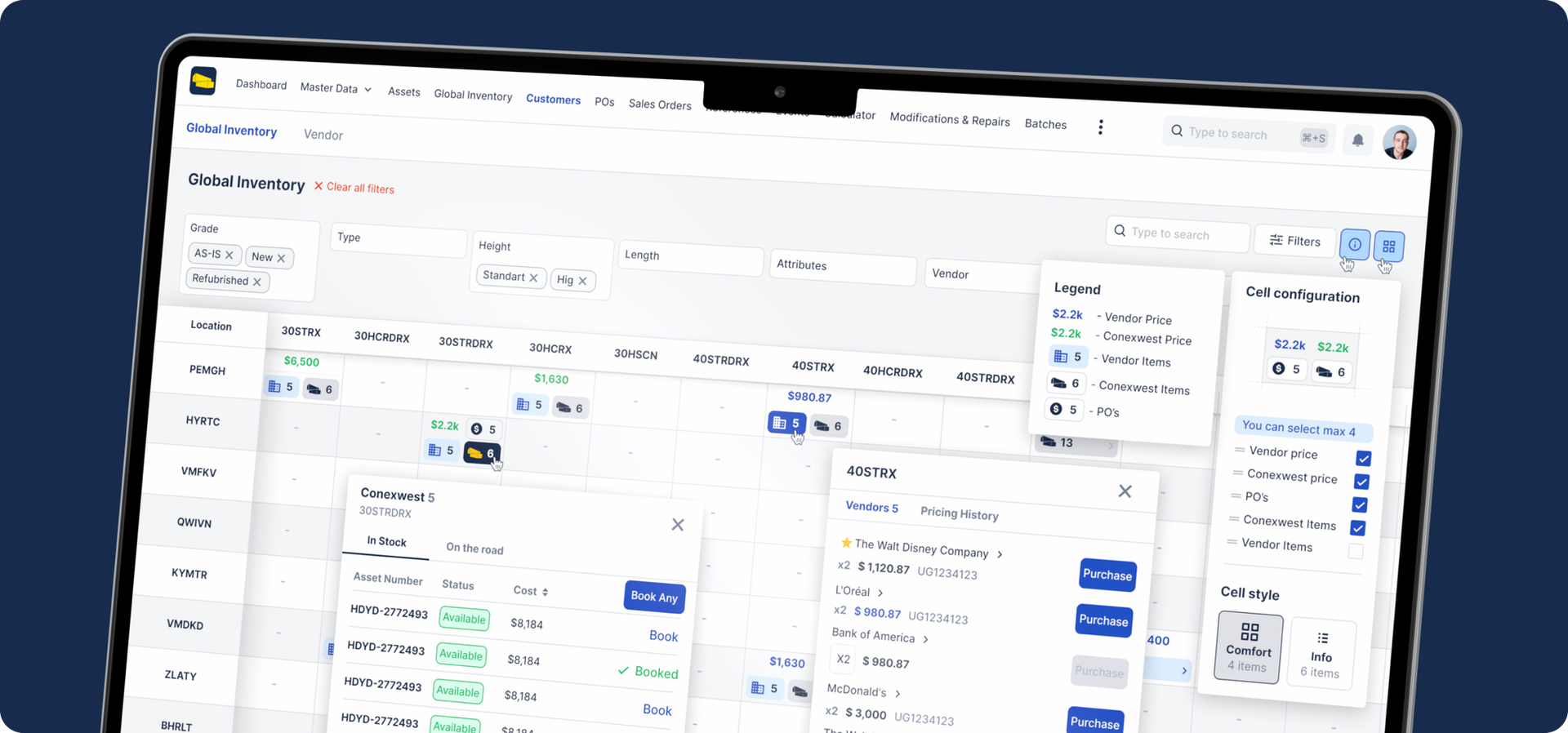 inventory management in a production management system