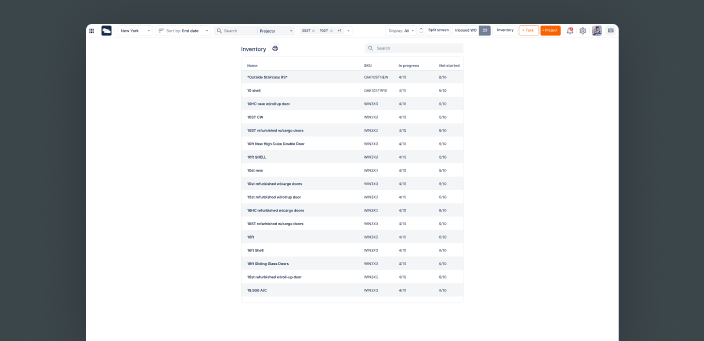 UX of inventory management features of Conexwest app