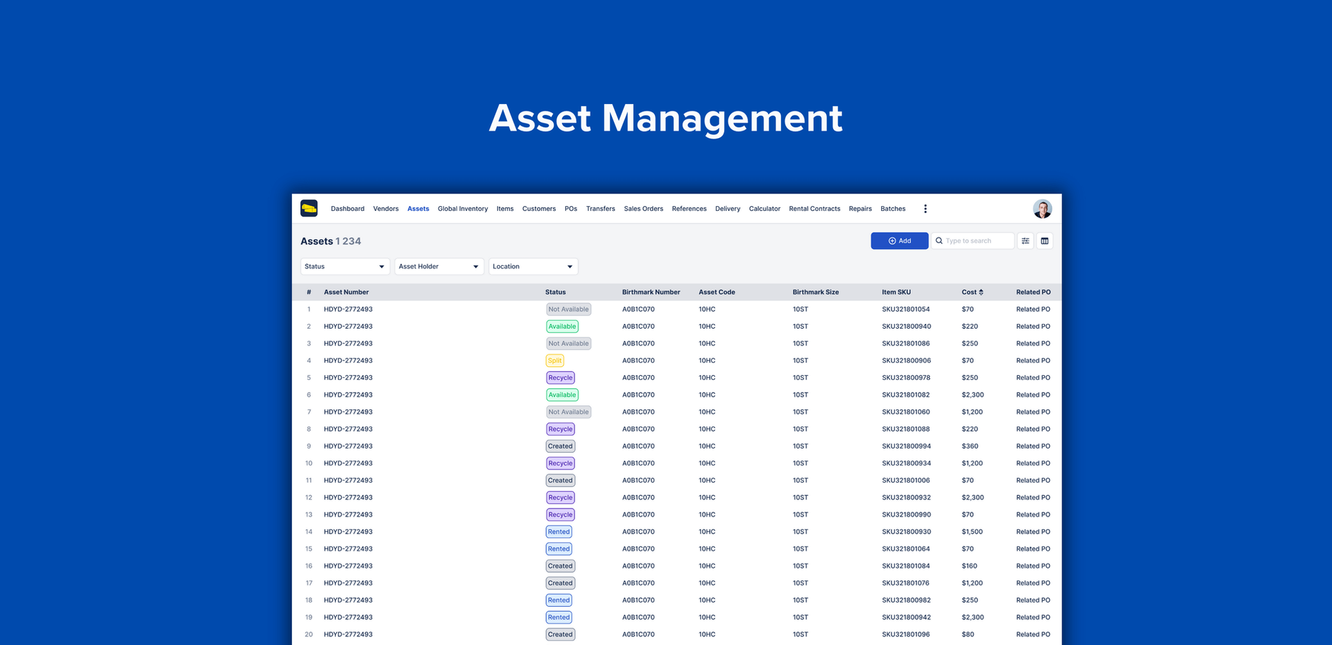 Asset Management with Conexwest ERP Software