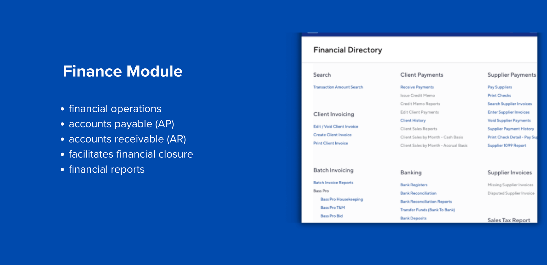 ERP Features: Finance Module