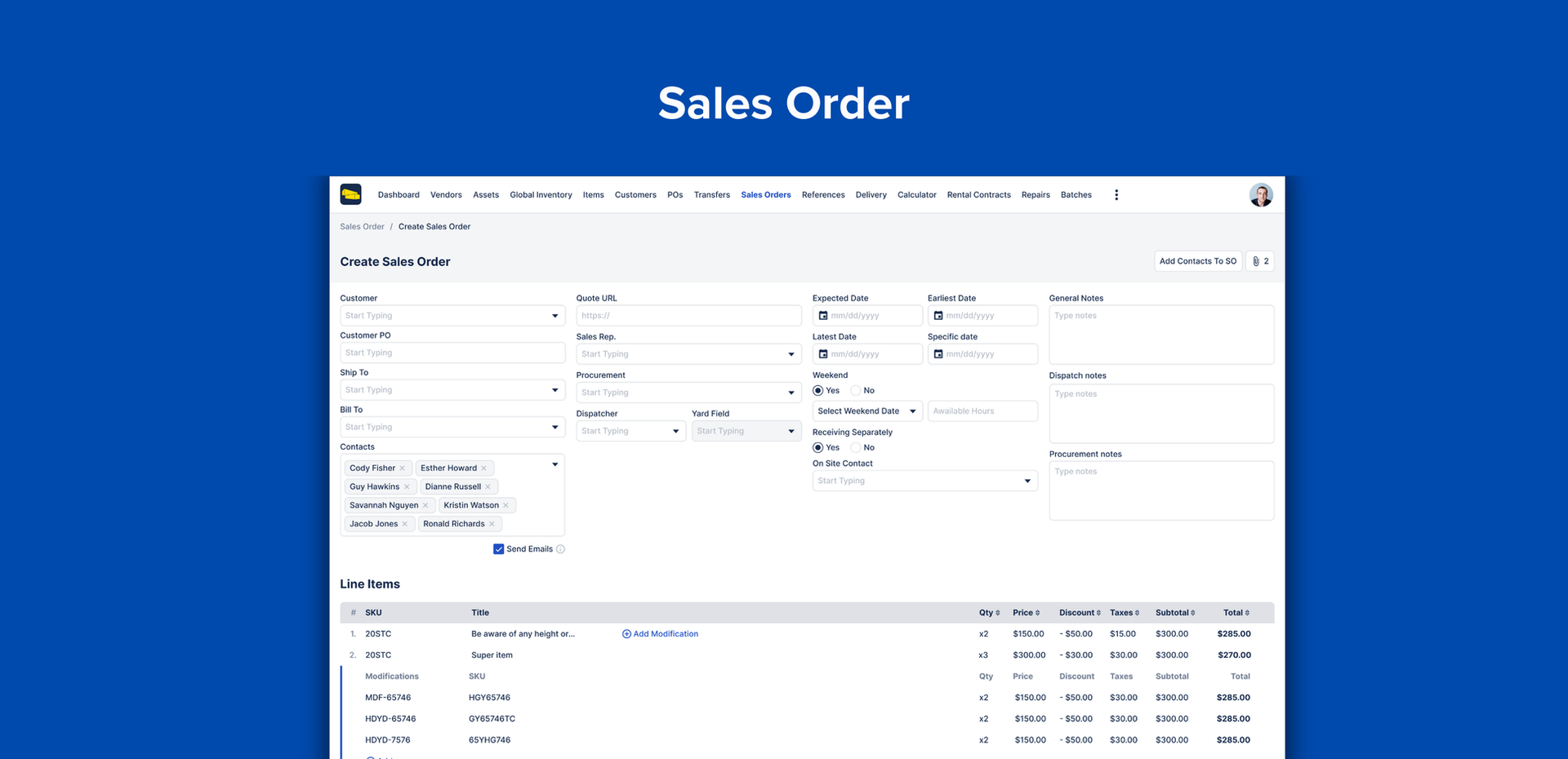 Conexwest ERP System: Sales Order Management