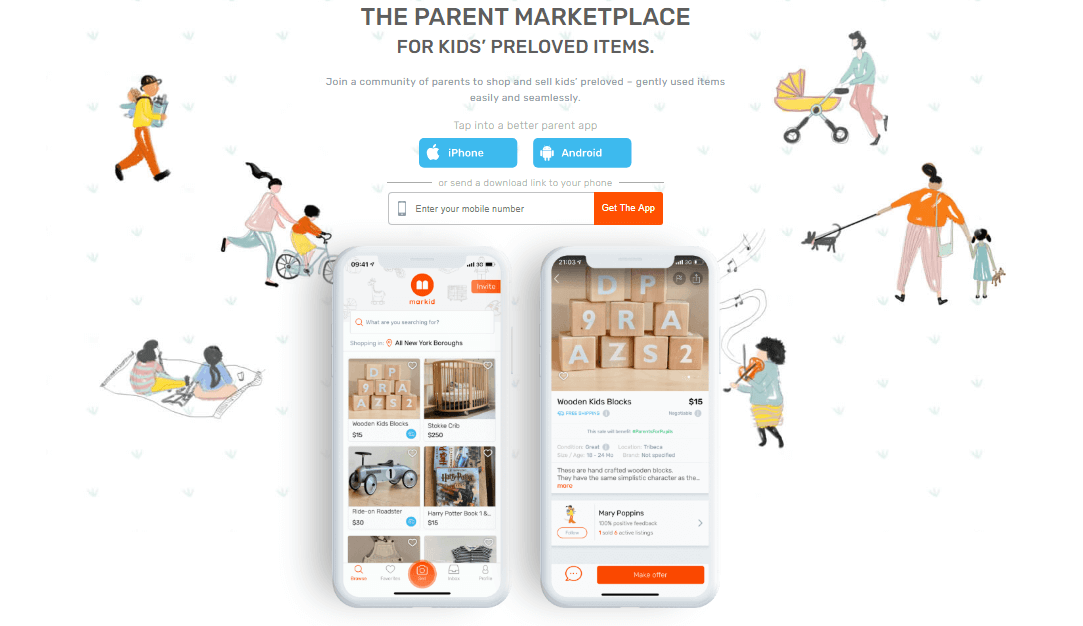 UI/UX design for buying and selling app for kid's used items