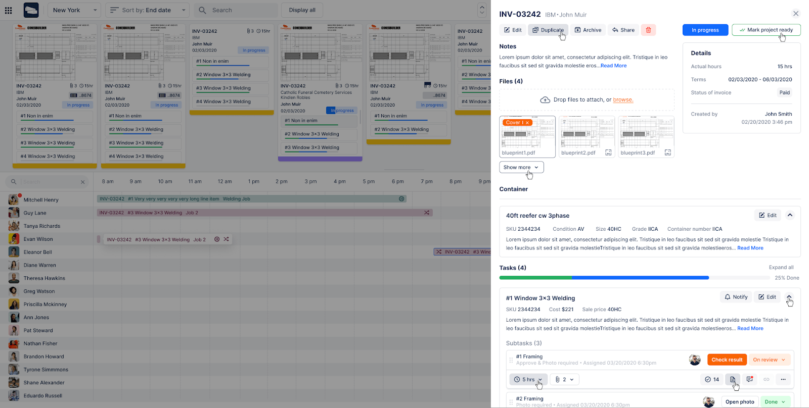 SaaS manufacturing dashboard for production planning and tracking