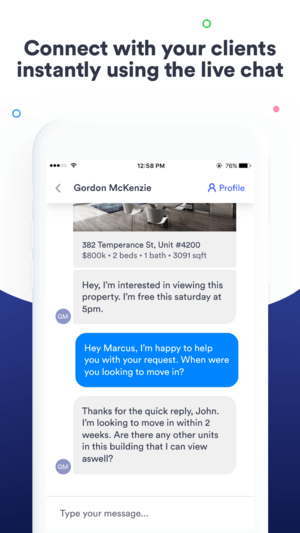 real estate app messaging